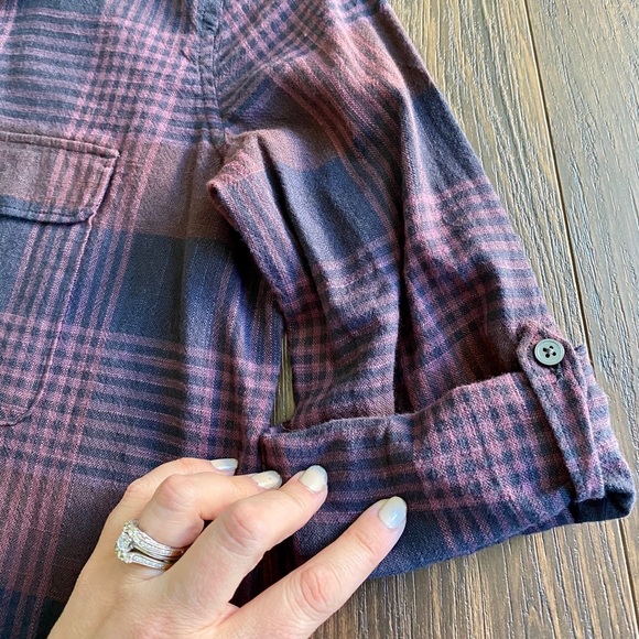 NWT LOFT Plaid Shirtdress Purple & Black Size XXSmall Petite - Picture 8 of 8